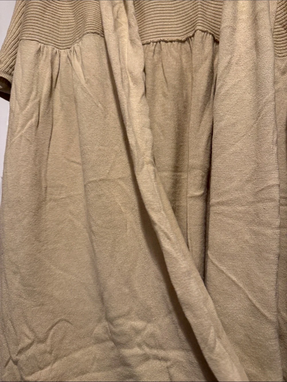 Just My Size Beige Open-Front Short Sleeve Cardigan